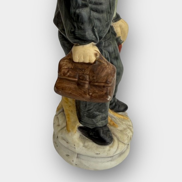 Vintage Ceramic Figurine Man with Bowler Hat Briefcase & Cane - Picture 3 of 12
